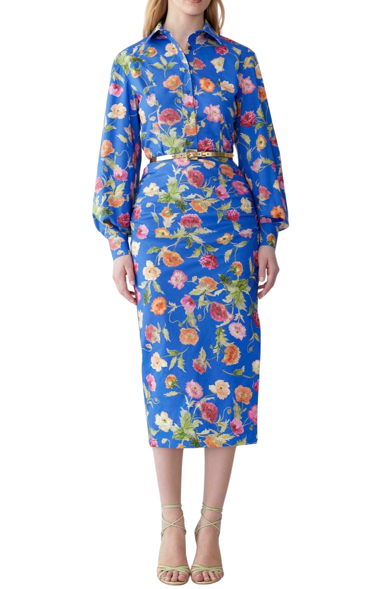 Carolina Herrera Ruched Midi Skirt - Vermillion