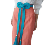 Carolina Herrera Satin Trapunto Belt - Vermillion