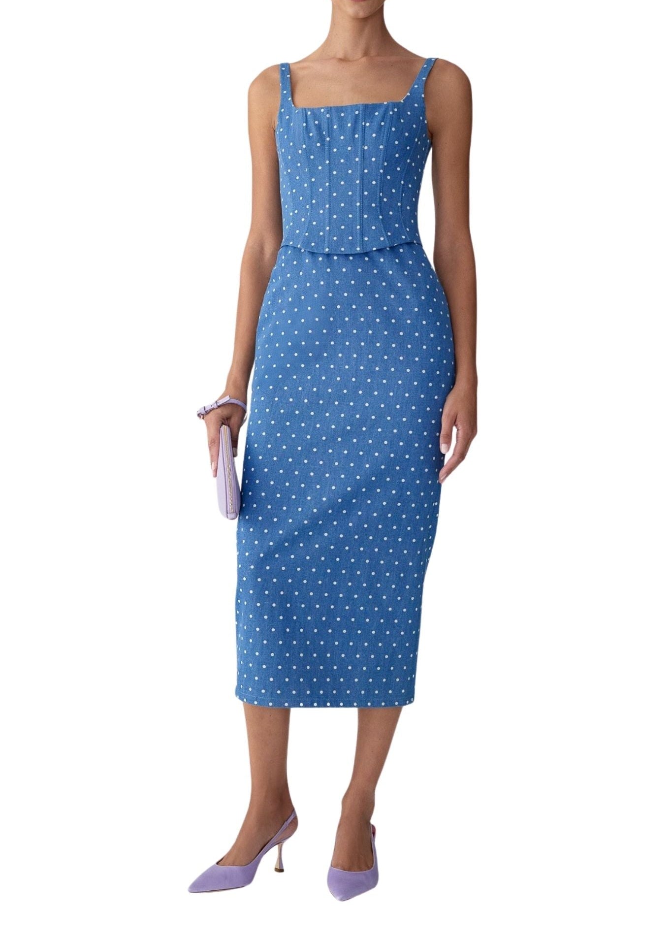 Carolina Herrera Scoop Neck Corseted Midi Pencil Dress - Vermillion