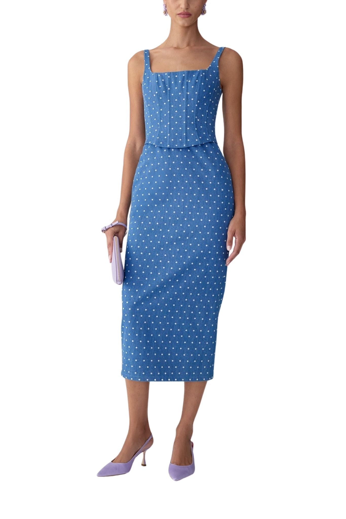 Carolina Herrera Scoop Neck Corseted Midi Pencil Dress - Vermillion