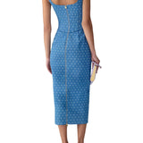 Carolina Herrera Scoop Neck Corseted Midi Pencil Dress - Vermillion