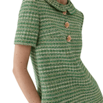 Carolina Herrera Short Sleeve Collared Shift Dress - Vermillion
