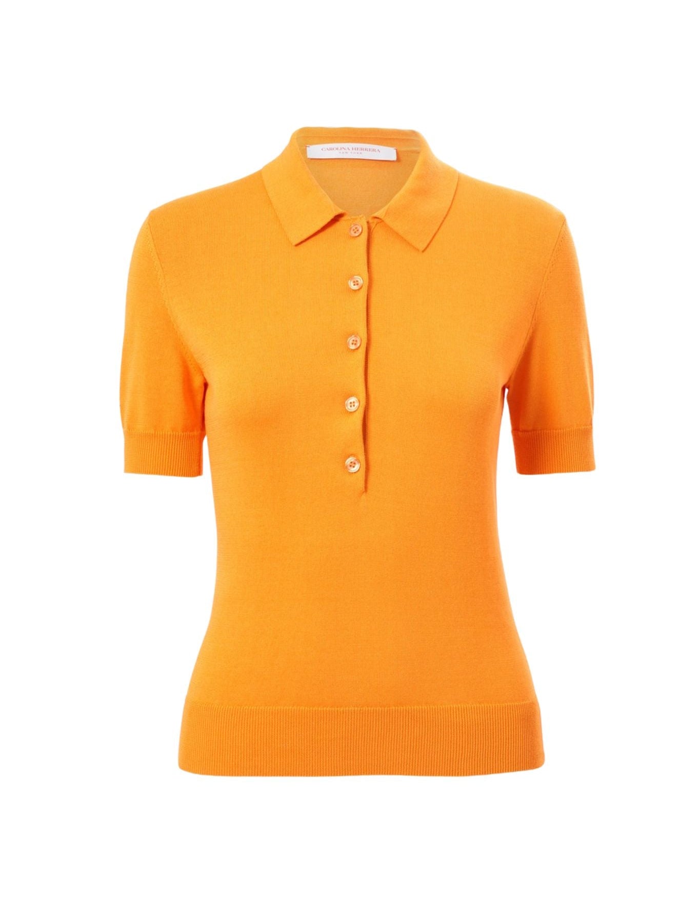 Carolina Herrera Short Sleeve Knit Polo - Vermillion