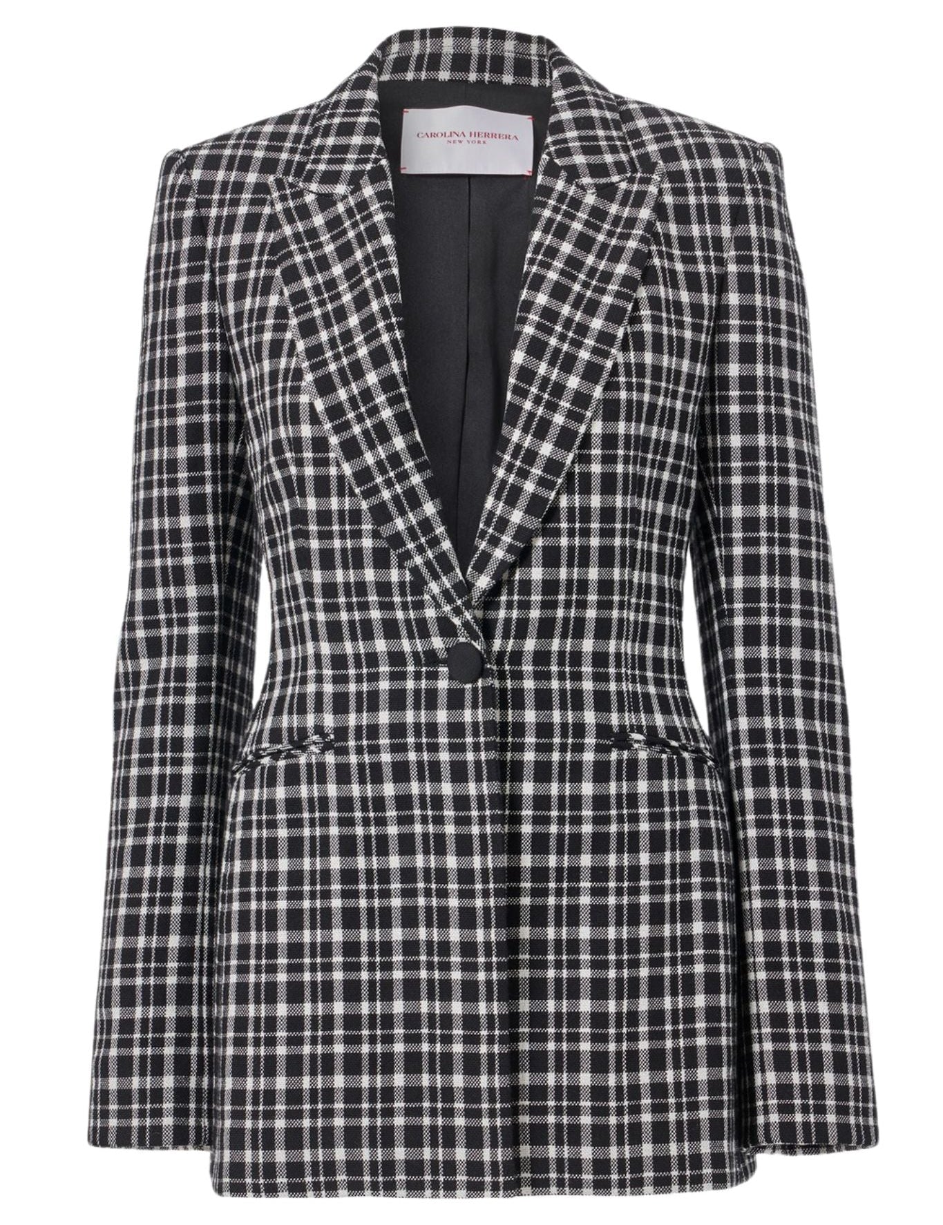 Carolina Herrera Single Breasted Peak Lapel Jacket - Vermillion