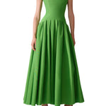 Carolina Herrera Sleeveless Boat Neck Ankle Length Dress - Vermillion