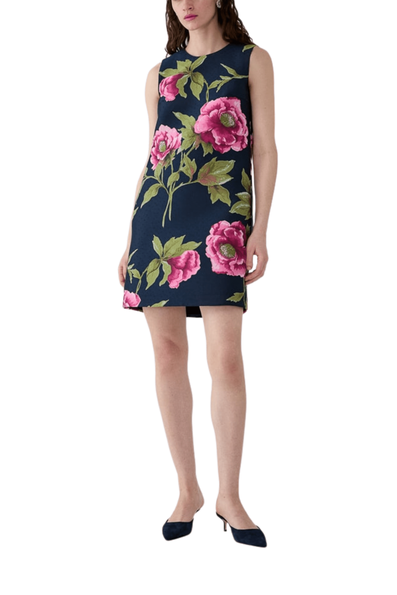 Carolina Herrera Sleeveless Crewneck Shift Dress - Vermillion