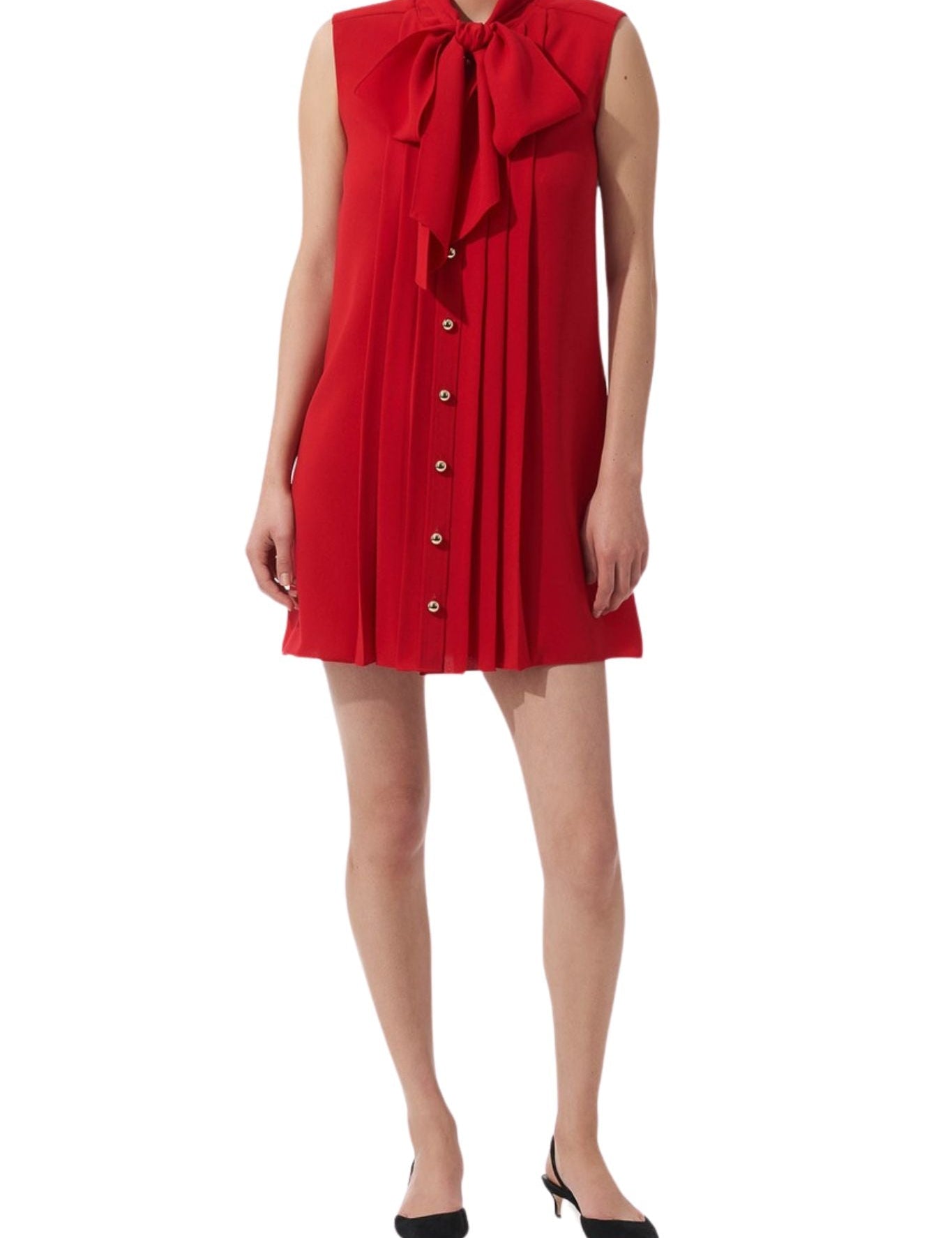 Carolina Herrera Sleeveless Pintucked Mini Dress - Vermillion