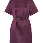 Carolina Herrera SS Crewneck Shift Dress w/ Belt - Vermillion