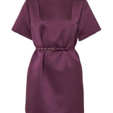 Carolina Herrera SS Crewneck Shift Dress w/ Belt - Vermillion