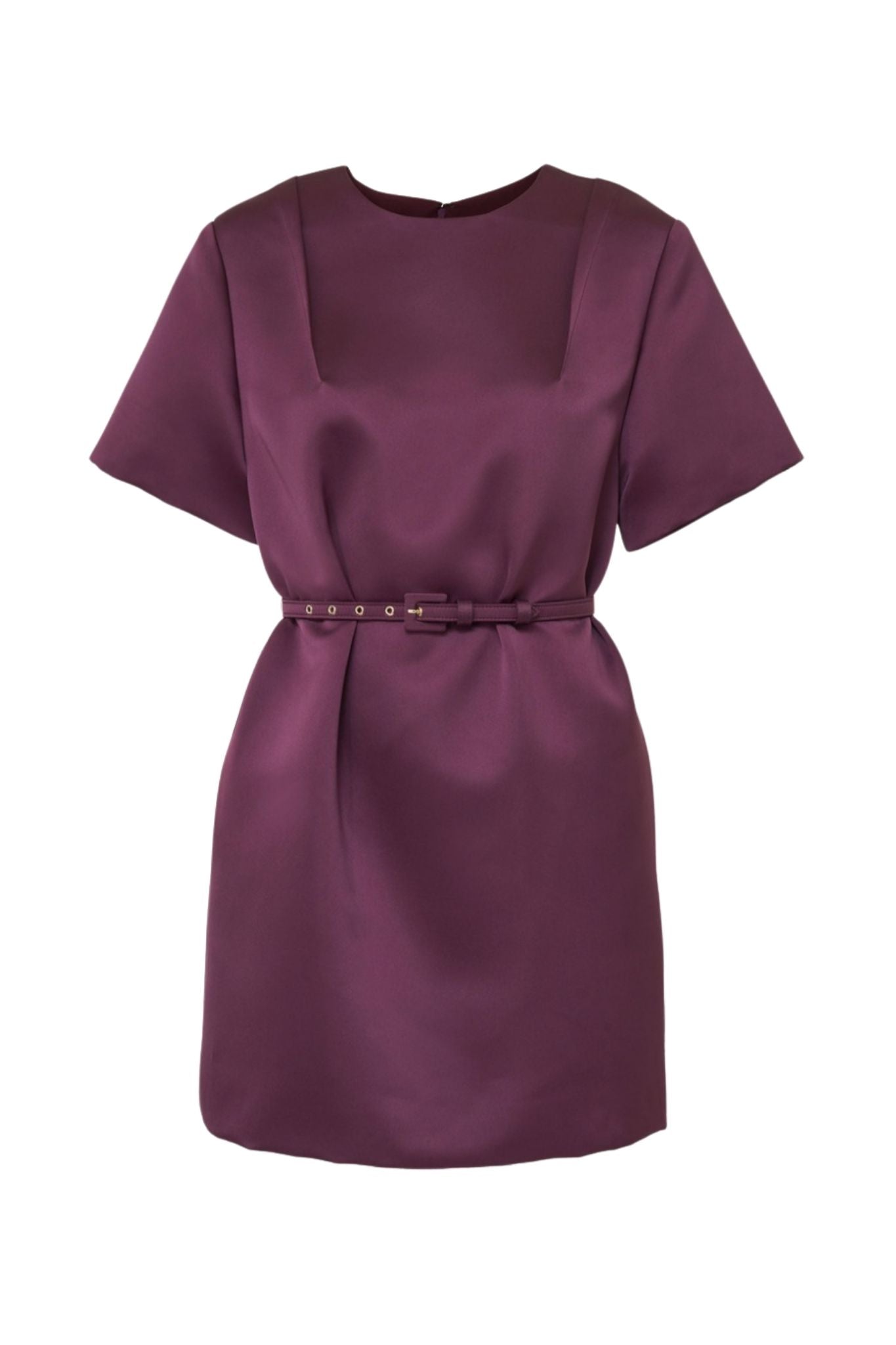 Carolina Herrera SS Crewneck Shift Dress w/ Belt - Vermillion