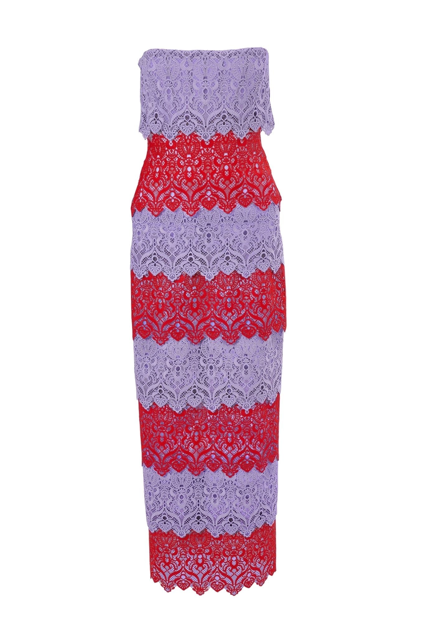 Carolina Herrera Strapless Ankle Length Dress - Vermillion