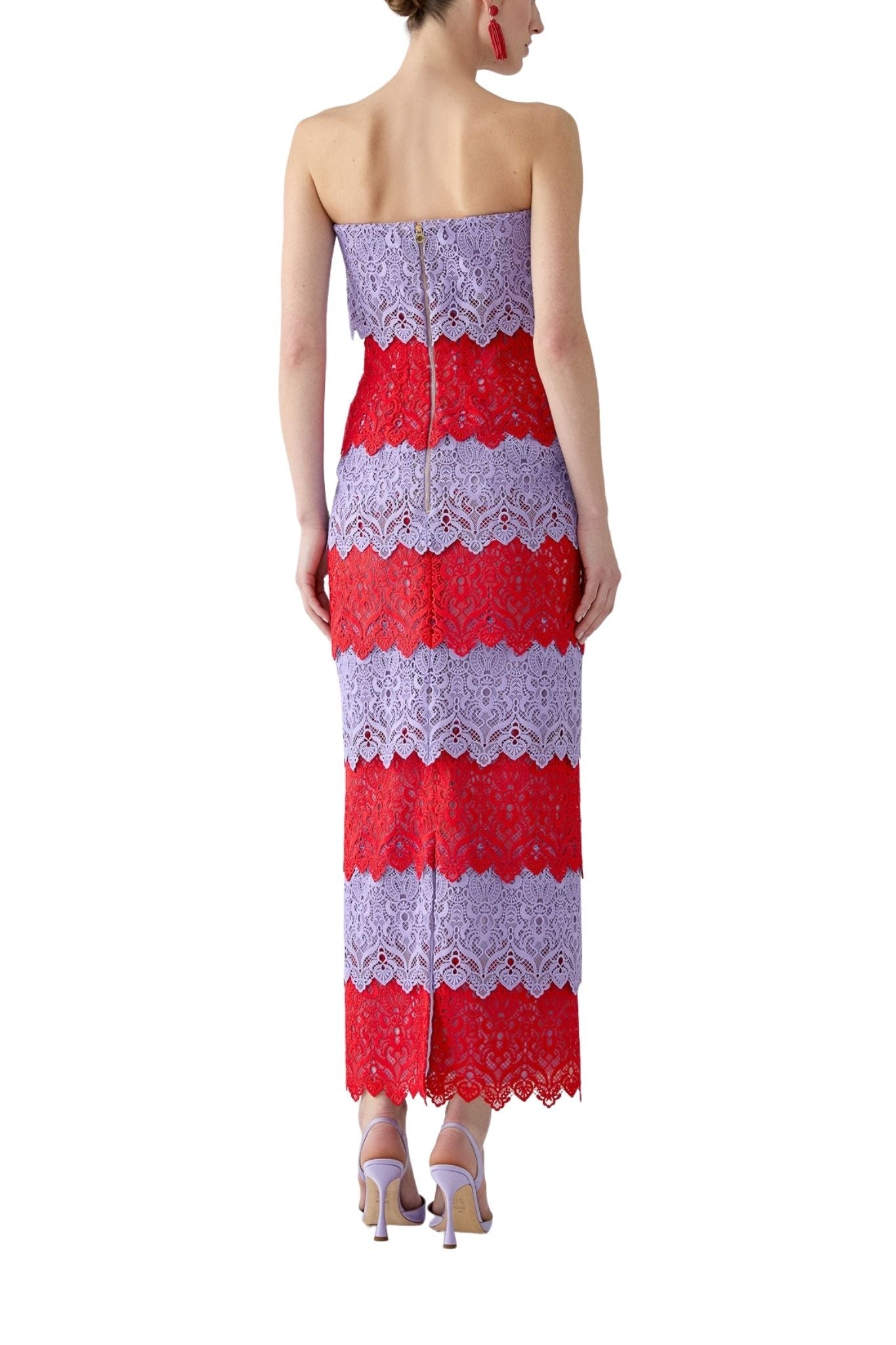 Carolina Herrera Strapless Ankle Length Dress - Vermillion