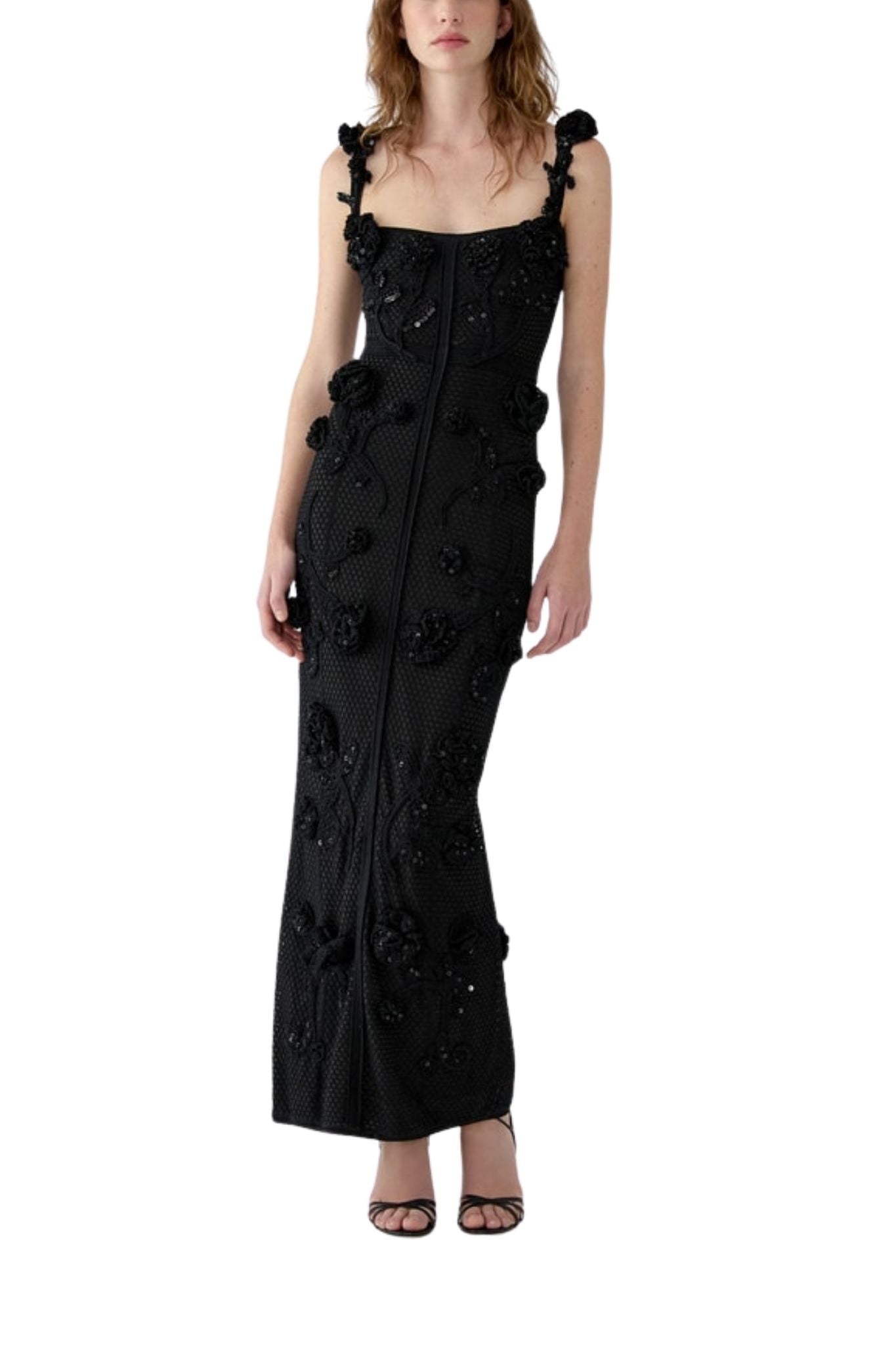 Carolina Herrera Thin Strap Crochet Dress - Vermillion