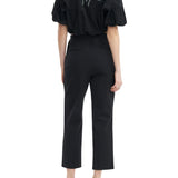 Lela Rose Tulip Crystal Embroidered Stretch Cotton Top