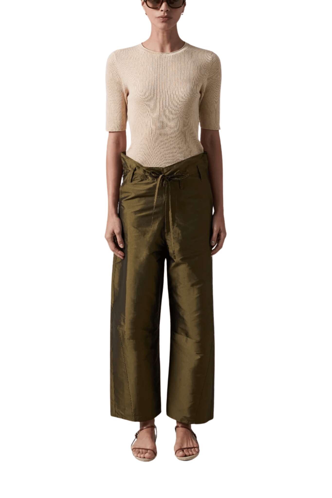Chan Luu Techno Taffeta Barrel Pant - Vermillion