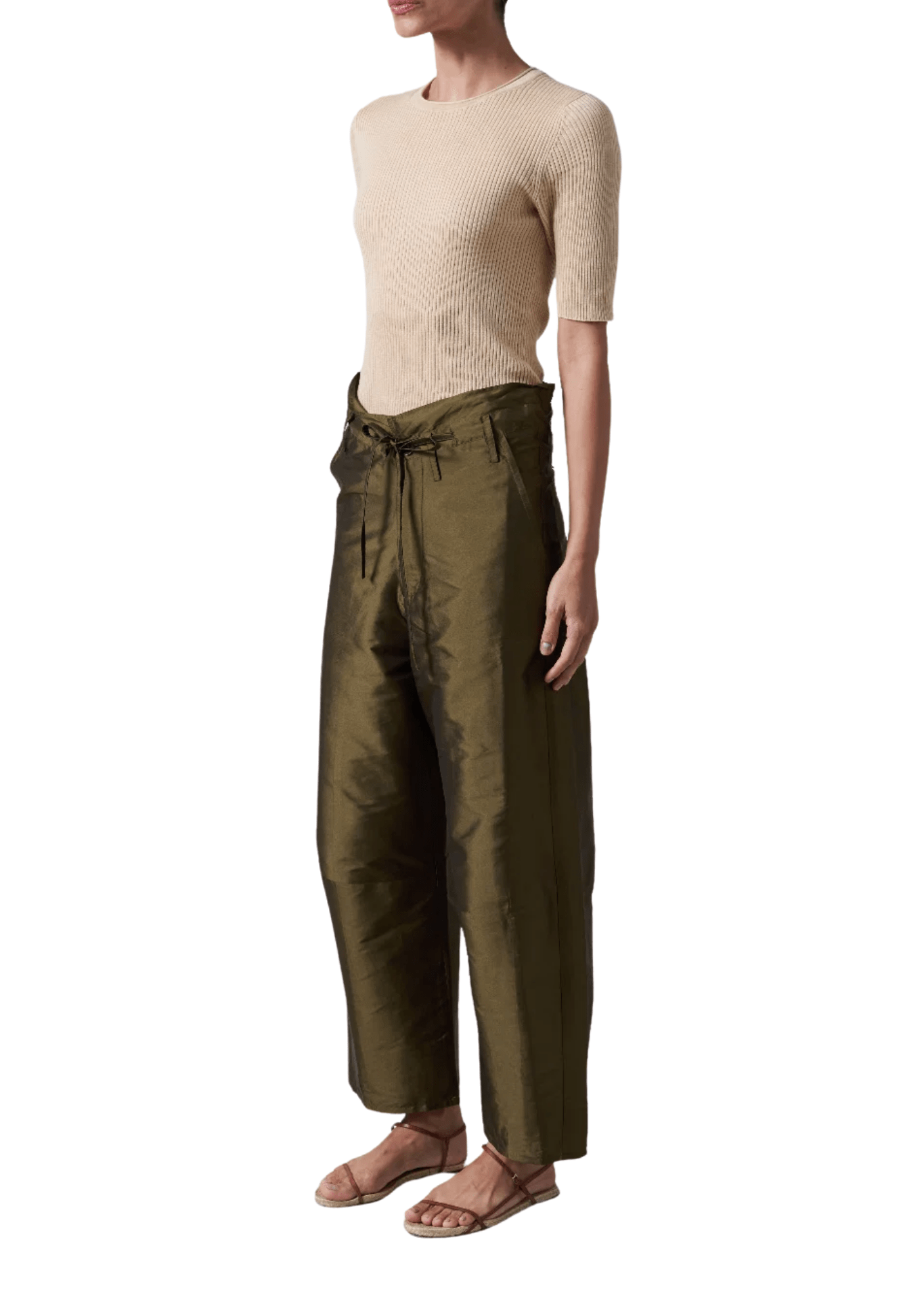 Chan Luu Techno Taffeta Barrel Pant - Vermillion