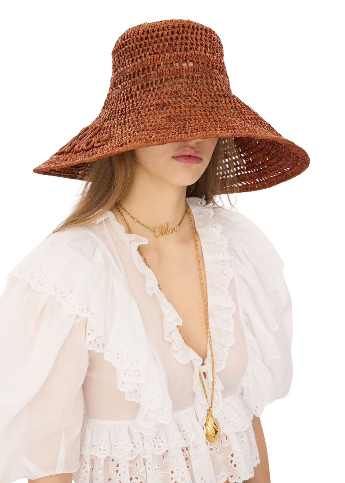 Chloé Capeline Rafia - Vermillion