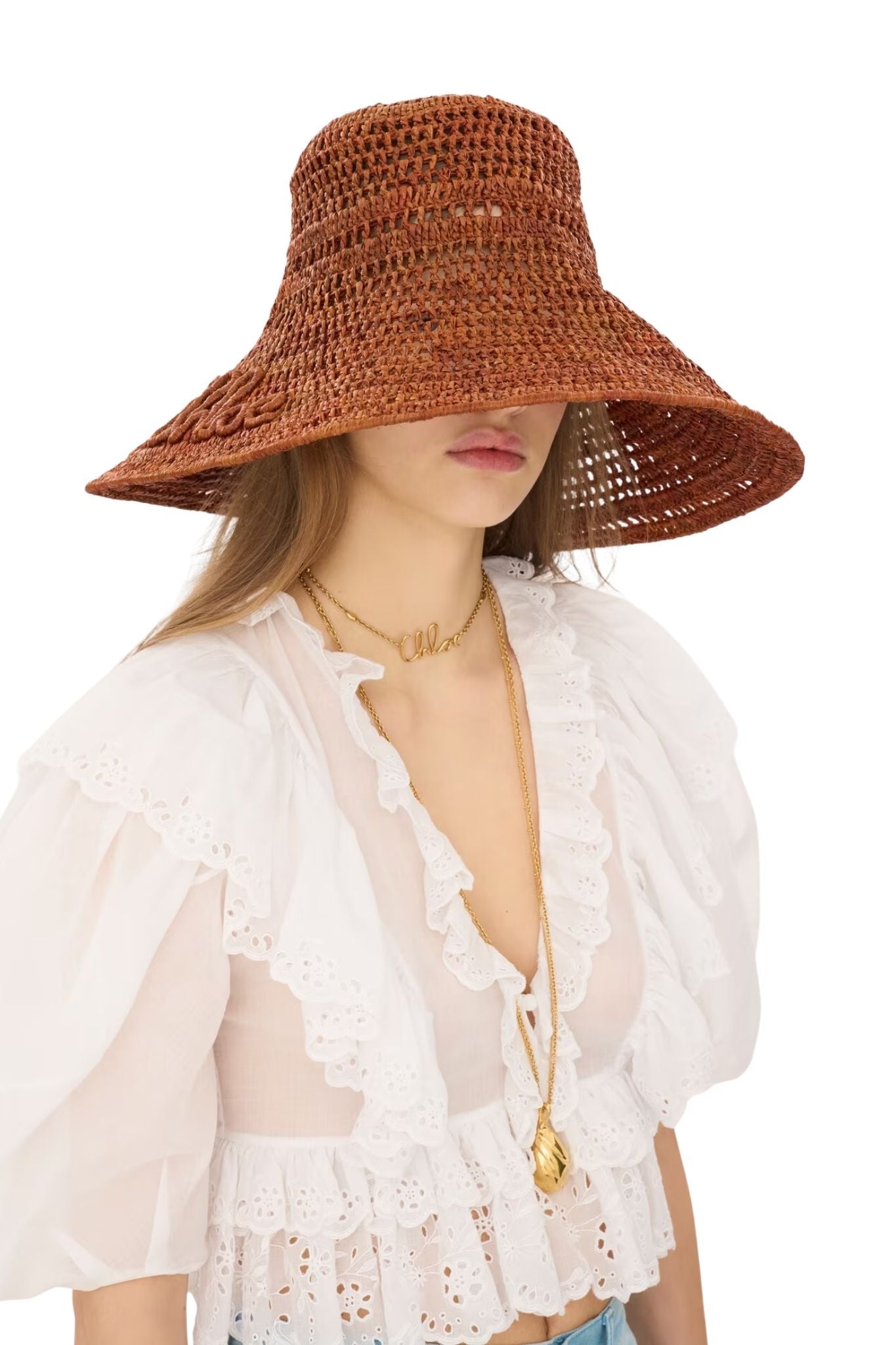 Chloé Capeline Rafia - Vermillion