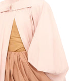Chloe Coat High - Neck Oversized Cape Coat in Cotton Poplin - Vermillion