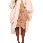 Chloe Coat High - Neck Oversized Cape Coat in Cotton Poplin - Vermillion