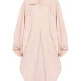 Chloe Coat High - Neck Oversized Cape Coat in Cotton Poplin - Vermillion