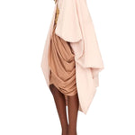Chloe Coat High - Neck Oversized Cape Coat in Cotton Poplin - Vermillion