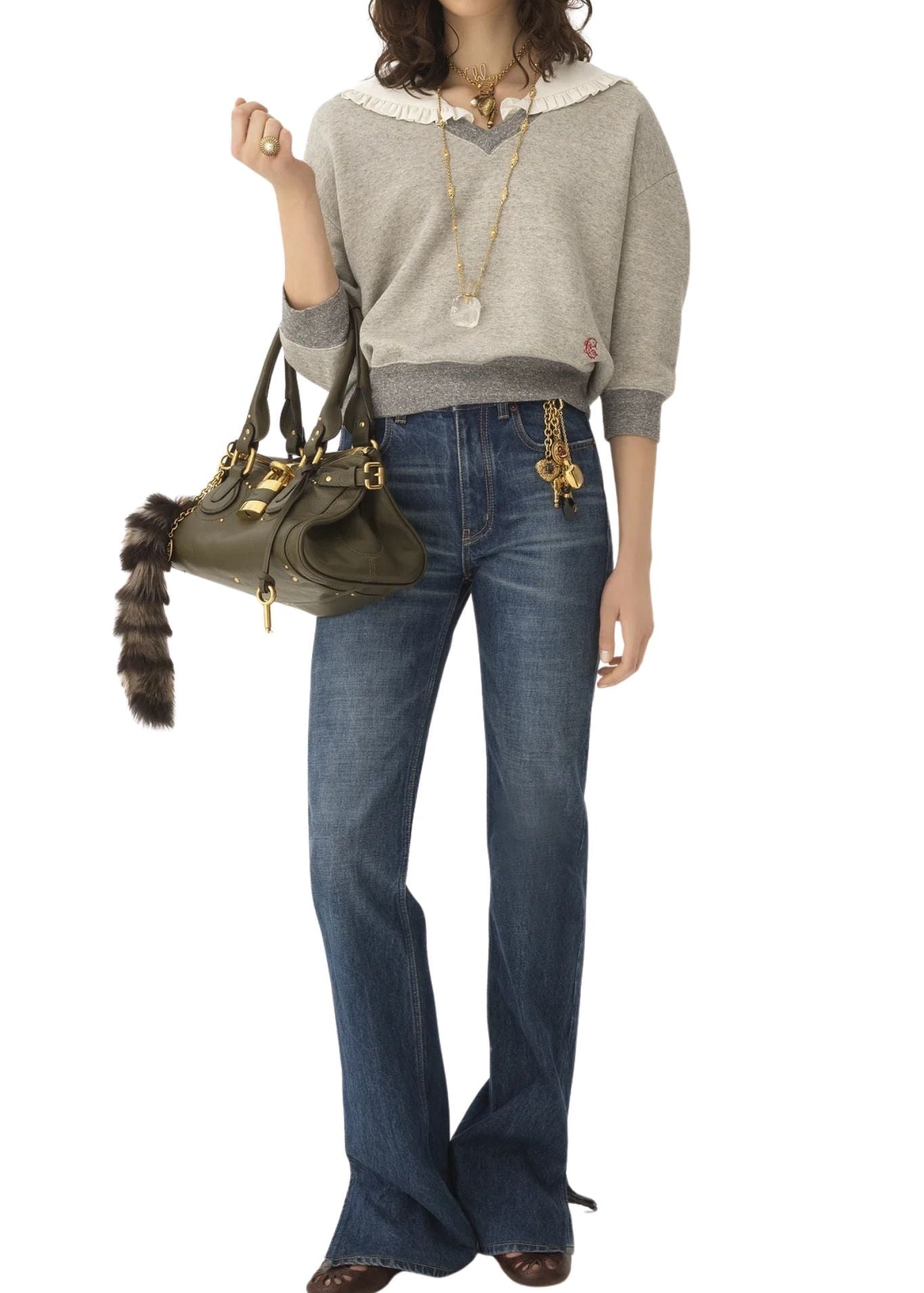 Chloe Collar Sweater - Vermillion