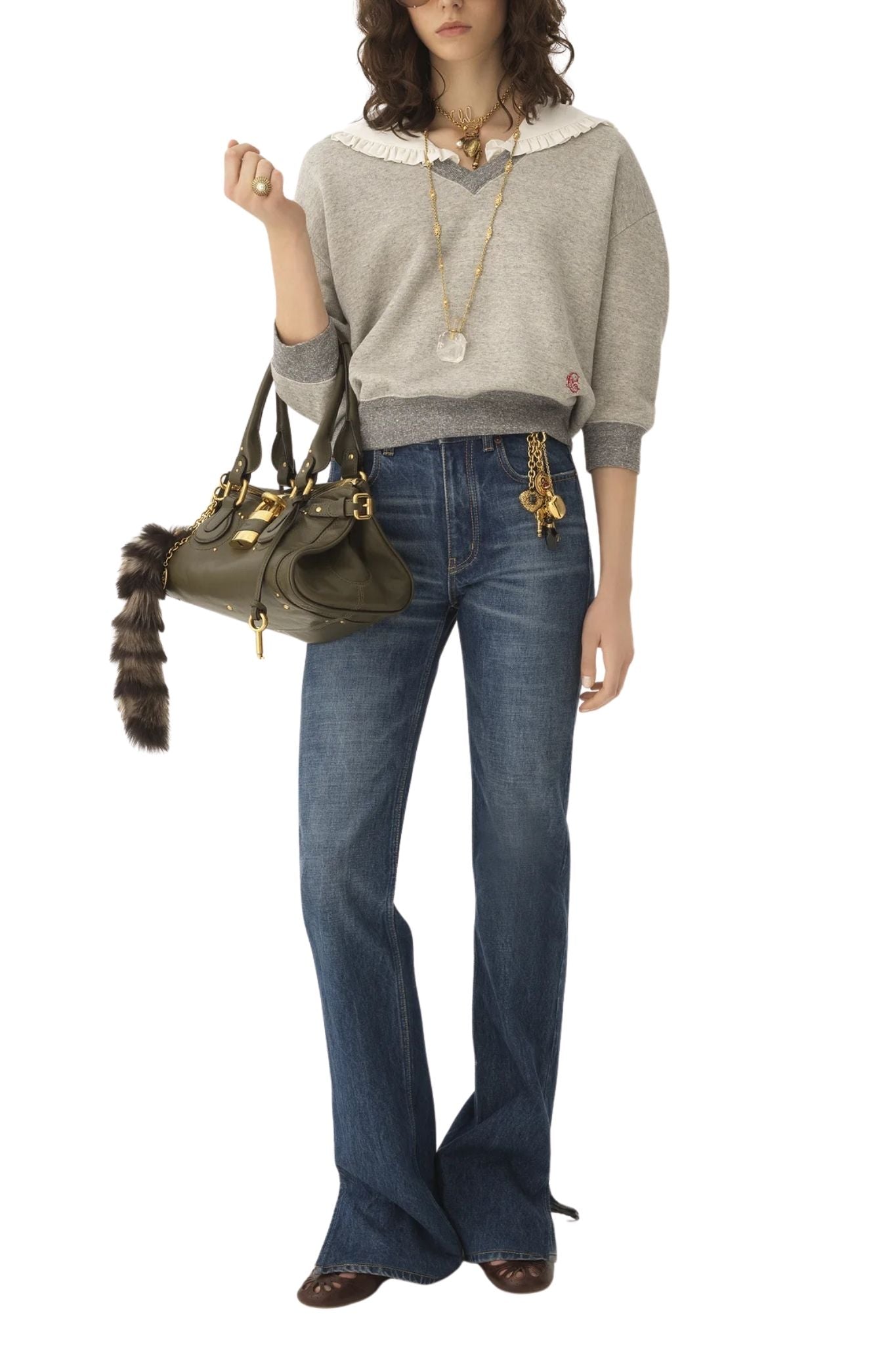 Chloe Collar Sweater - Vermillion