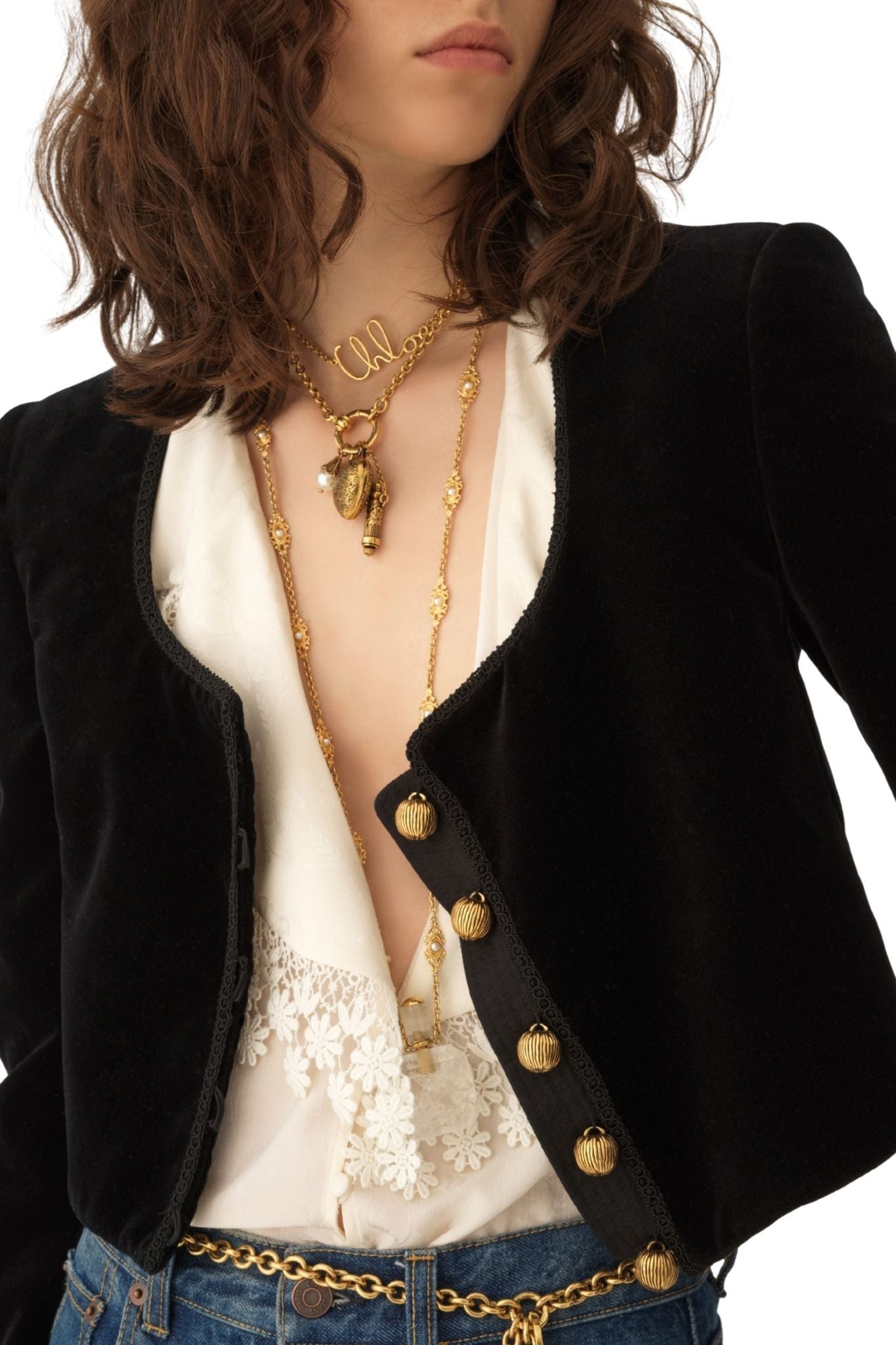 Chloe Cropped Spencer Jacket - Vermillion