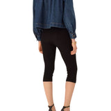 Chloe DV09 High - Neck Gathered Jacket in Denim - Vermillion