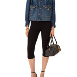Chloe DV09 High - Neck Gathered Jacket in Denim - Vermillion