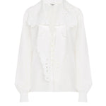 Chloe Embroidered Lavallière Shirt - Vermillion