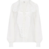 Chloe Embroidered Lavallière Shirt - Vermillion