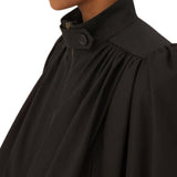 Chloe Gathered Boule Jacket in Cotton Canvas - Vermillion