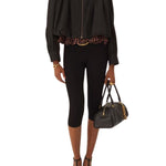 Chloe Gathered Boule Jacket in Cotton Canvas - Vermillion