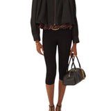 Chloe Gathered Boule Jacket in Cotton Canvas - Vermillion