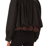 Chloe Gathered Boule Jacket in Cotton Canvas - Vermillion