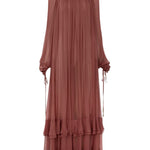 Chloe Gathered Long Dress - Vermillion