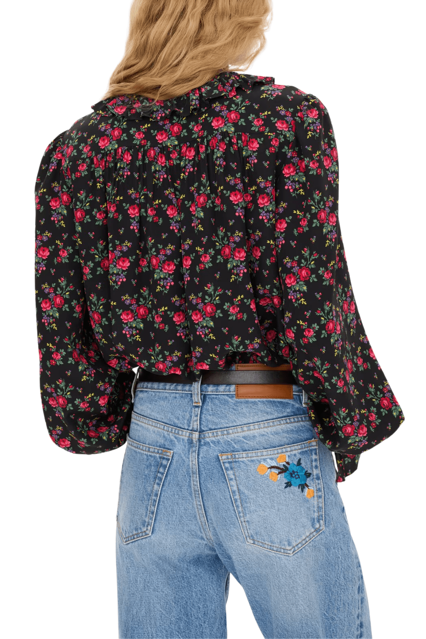 Chloe H170 Tie-Front Ruffled Blouse in Crêpe de Chine - Vermillion