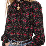 Chloe H170 Tie-Front Ruffled Blouse in Crêpe de Chine - Vermillion