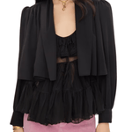 Chloe Jacket in Viscose Faille - Vermillion