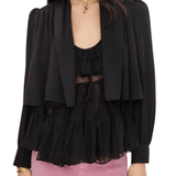 Chloe Jacket in Viscose Faille - Vermillion