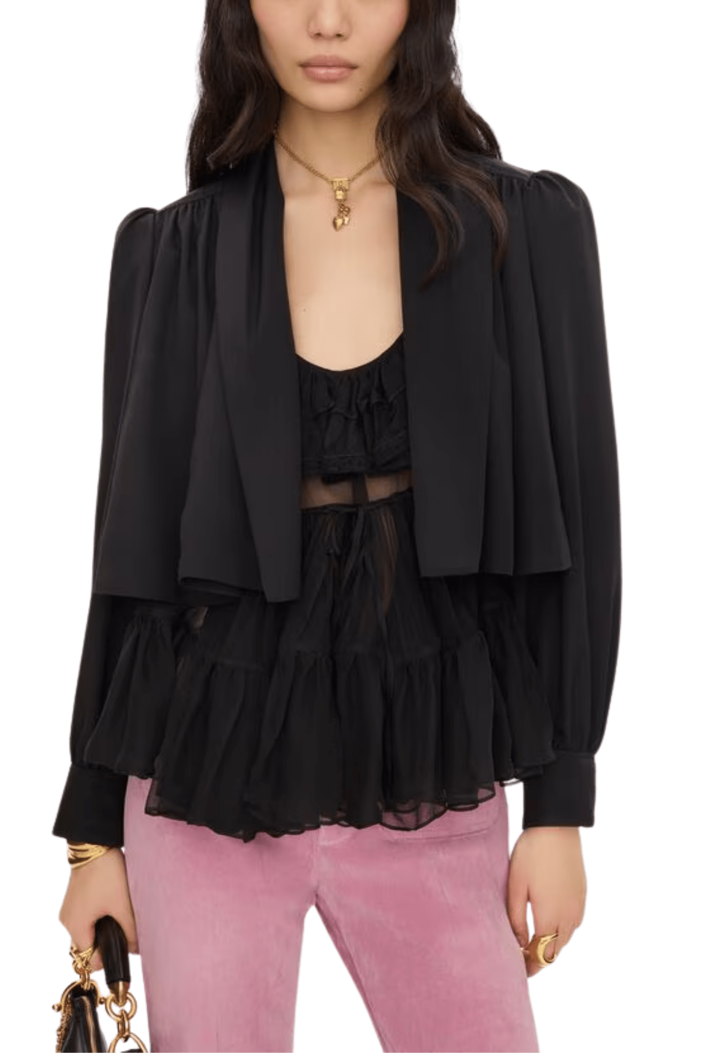 Chloe Jacket in Viscose Faille - Vermillion