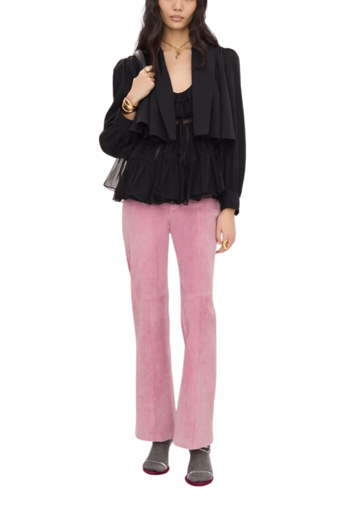 Chloe Jacket in Viscose Faille - Vermillion