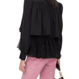 Chloe Jacket in Viscose Faille - Vermillion