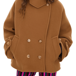 Chloe Jacket MA96 Oversized Short Coat in Wool - Vermillion