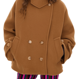 Chloe Jacket MA96 Oversized Short Coat in Wool - Vermillion