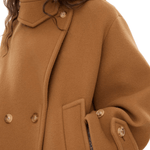 Chloe Jacket MA96 Oversized Short Coat in Wool - Vermillion