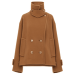 Chloe Jacket MA96 Oversized Short Coat in Wool - Vermillion