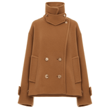Chloe Jacket MA96 Oversized Short Coat in Wool - Vermillion